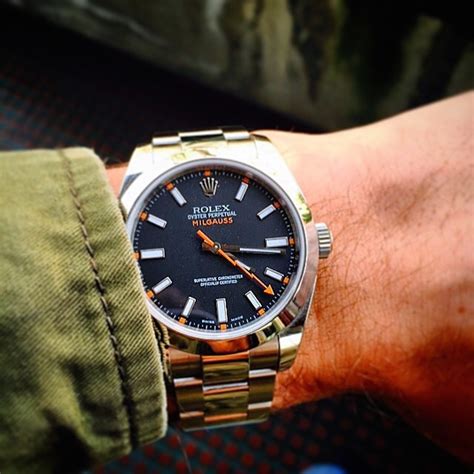 rolex milgauss lug to lug|rolex milgauss 116400.